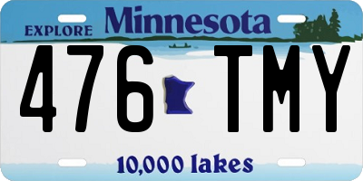 MN license plate 476TMY
