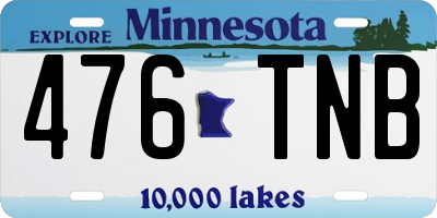 MN license plate 476TNB