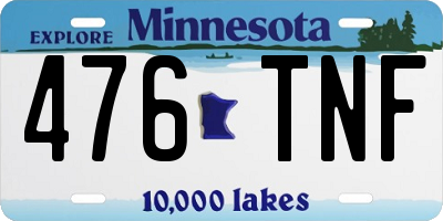 MN license plate 476TNF