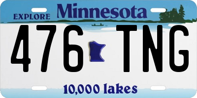 MN license plate 476TNG