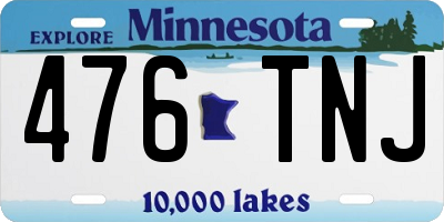 MN license plate 476TNJ