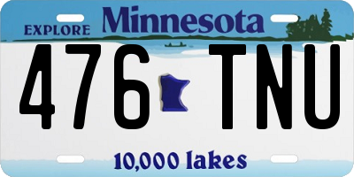 MN license plate 476TNU
