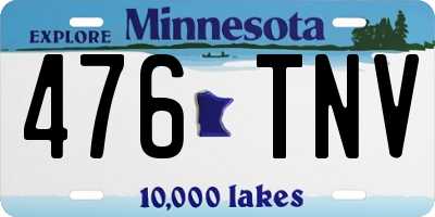 MN license plate 476TNV