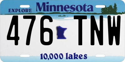 MN license plate 476TNW
