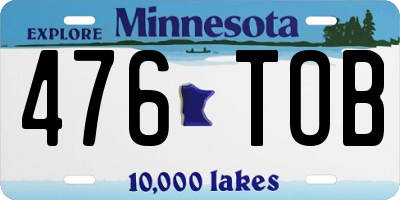 MN license plate 476TOB