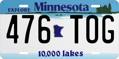 MN license plate 476TOG