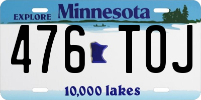 MN license plate 476TOJ