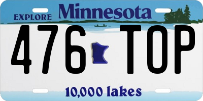 MN license plate 476TOP