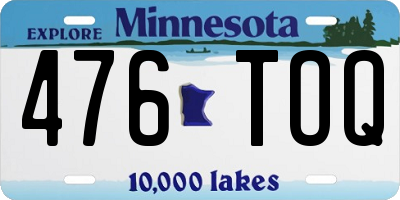 MN license plate 476TOQ