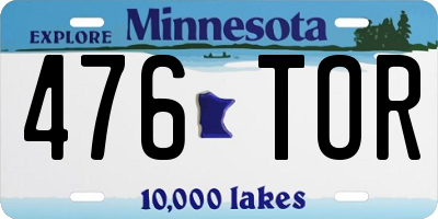 MN license plate 476TOR