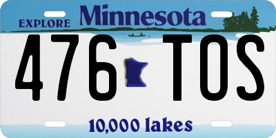 MN license plate 476TOS