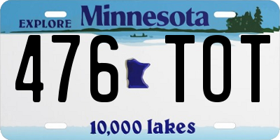 MN license plate 476TOT