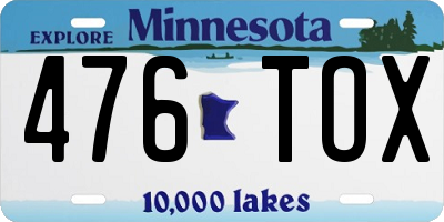 MN license plate 476TOX