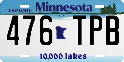 MN license plate 476TPB