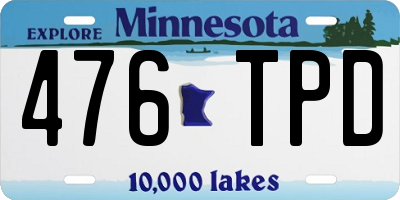 MN license plate 476TPD