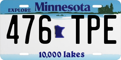 MN license plate 476TPE