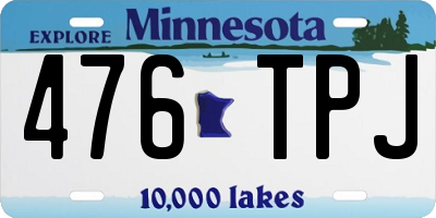 MN license plate 476TPJ