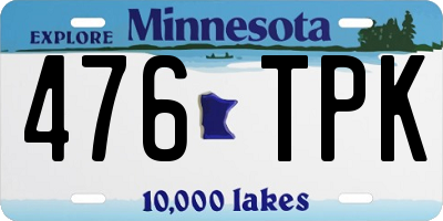 MN license plate 476TPK
