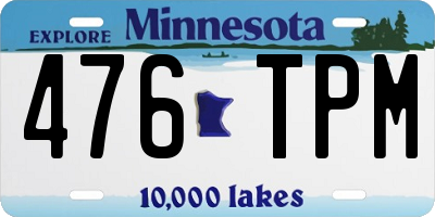 MN license plate 476TPM
