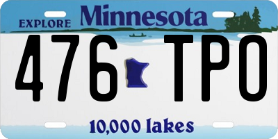MN license plate 476TPO