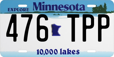 MN license plate 476TPP