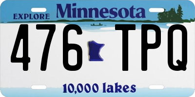 MN license plate 476TPQ