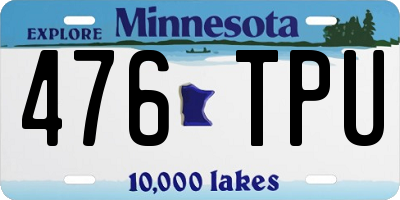 MN license plate 476TPU