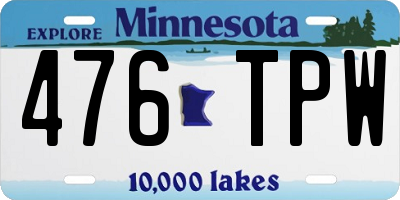 MN license plate 476TPW