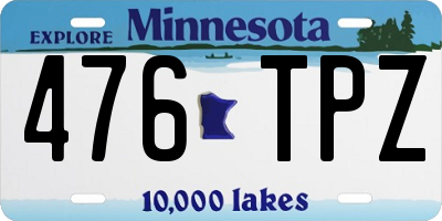 MN license plate 476TPZ
