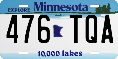 MN license plate 476TQA
