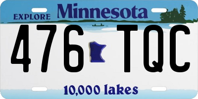 MN license plate 476TQC