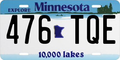 MN license plate 476TQE