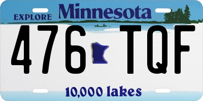 MN license plate 476TQF