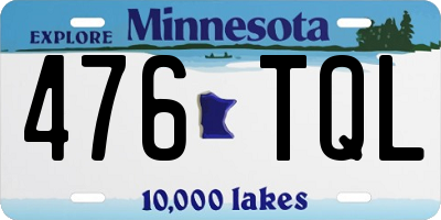 MN license plate 476TQL