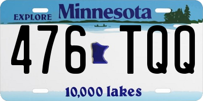 MN license plate 476TQQ