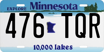 MN license plate 476TQR