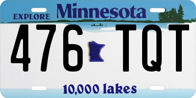 MN license plate 476TQT