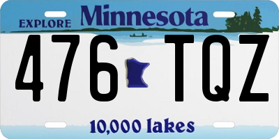 MN license plate 476TQZ