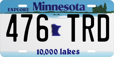 MN license plate 476TRD