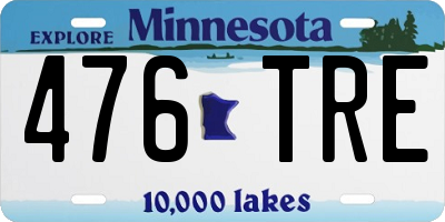 MN license plate 476TRE
