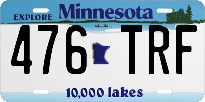 MN license plate 476TRF