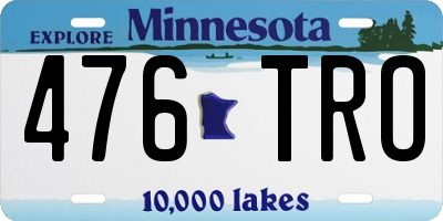 MN license plate 476TRO