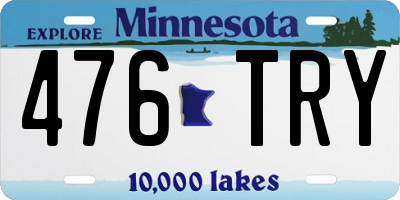 MN license plate 476TRY