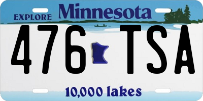 MN license plate 476TSA