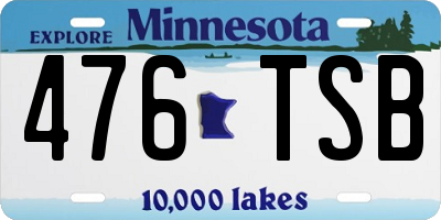 MN license plate 476TSB