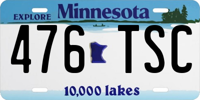 MN license plate 476TSC