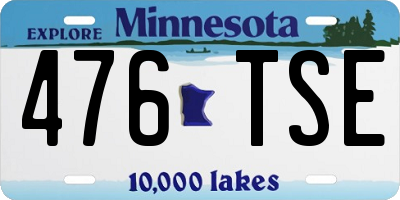 MN license plate 476TSE