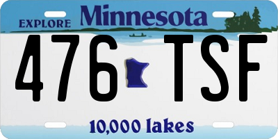 MN license plate 476TSF