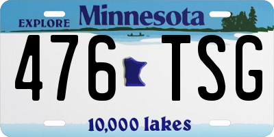 MN license plate 476TSG