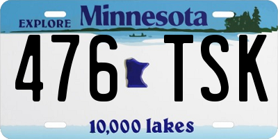 MN license plate 476TSK